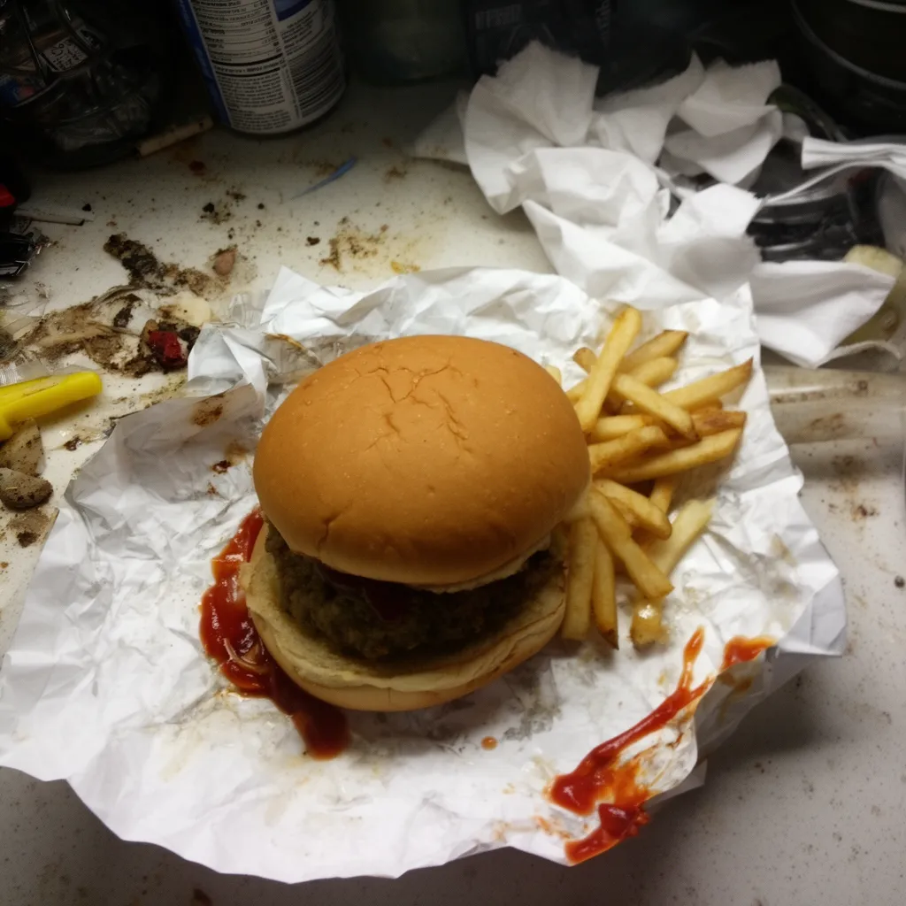 휴대폰으로 찍은 원본 버거 사진